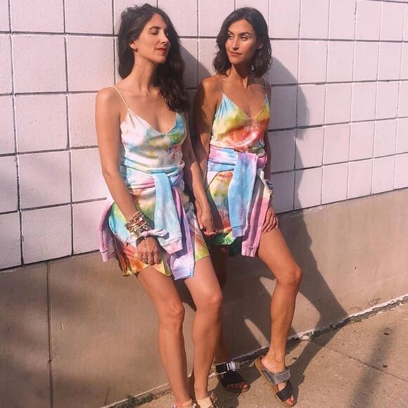 Dannijo Multi Tie Dye Mini Silk Slip Dress S $295 - Picture 1 of 11
